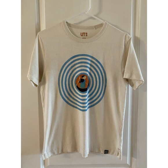 Uniqlo UT Mens Hokusai Blue Art Graphic T Shirt Size Small Crewneck White - Picture 3 of 10